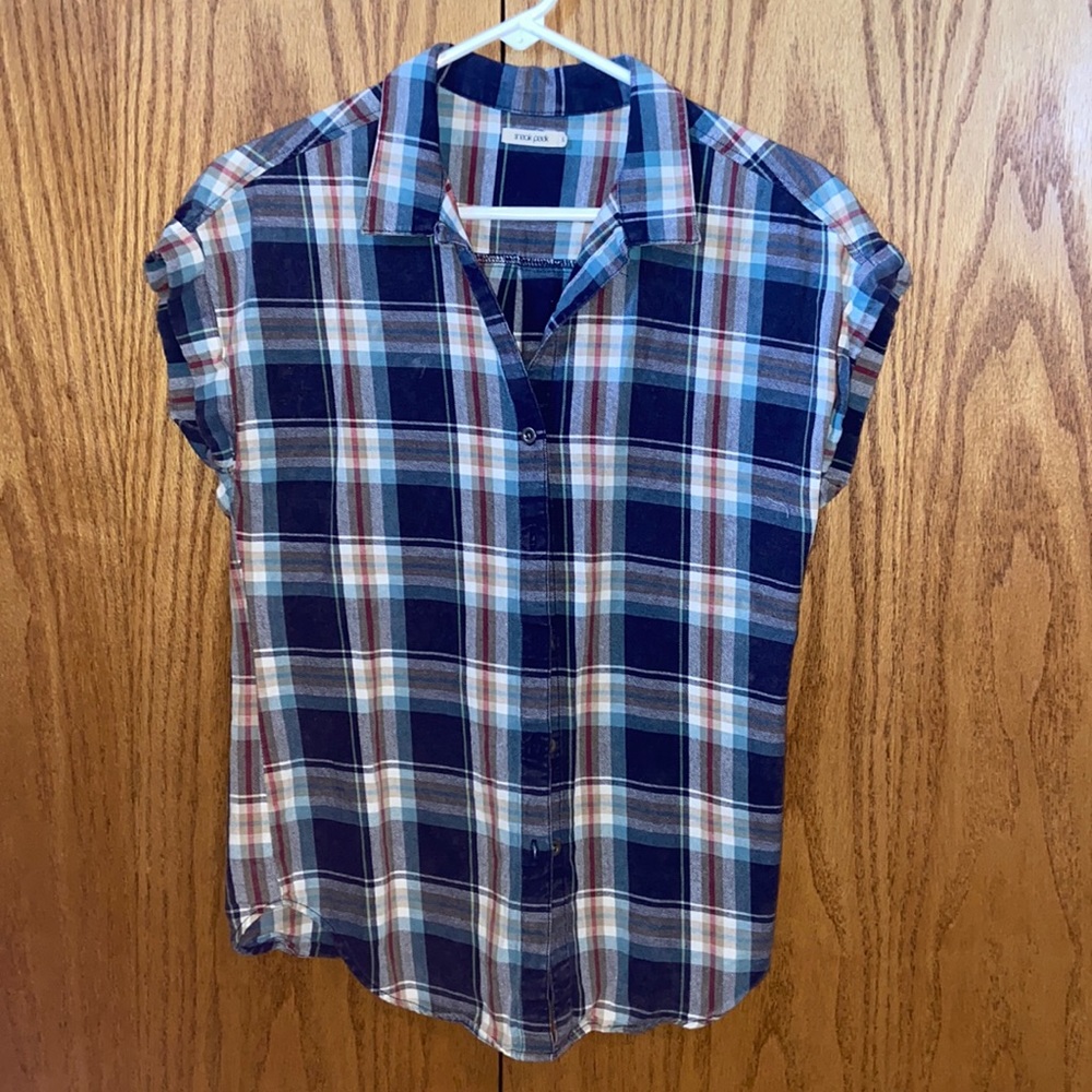 Button up plaid tank